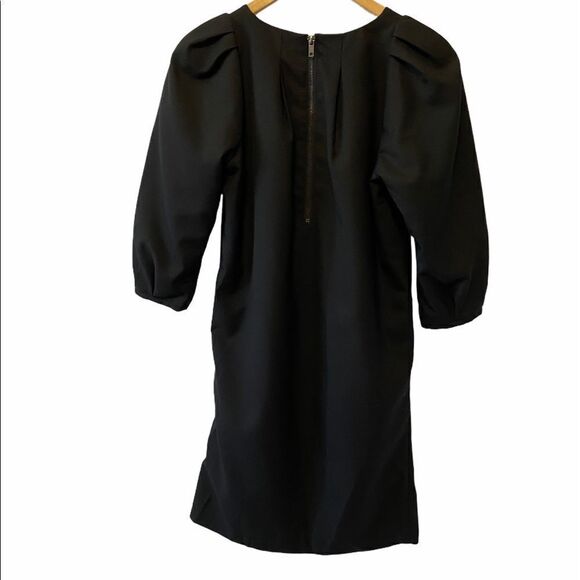 VERO MODA Black Puff Sleeve Draped Pockets Dress S - Picture 3 of 5
